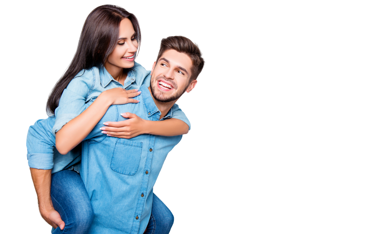 younger couple smiling